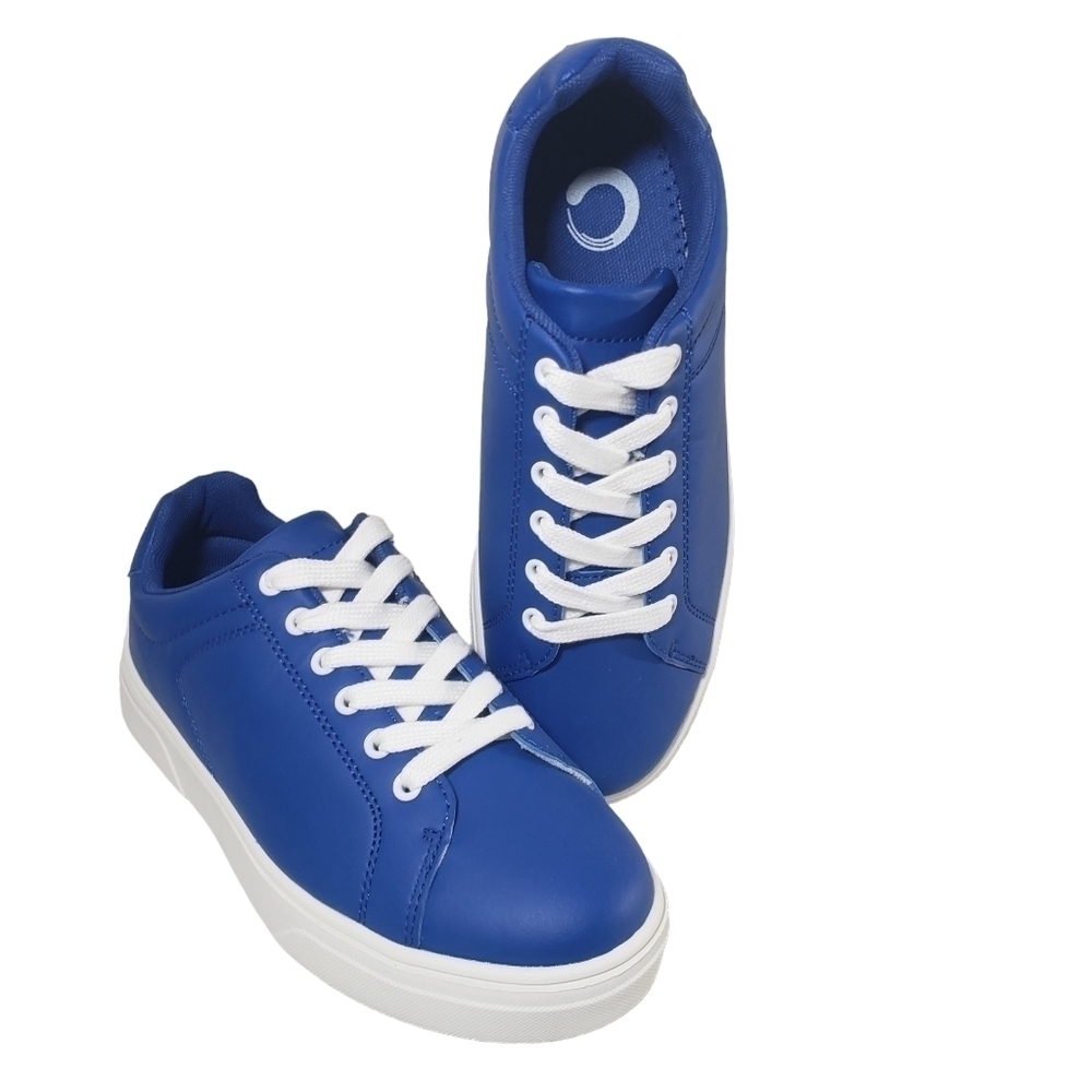 Journee Leeon Blue Lace Up Flat Sneakers Sz 6.5